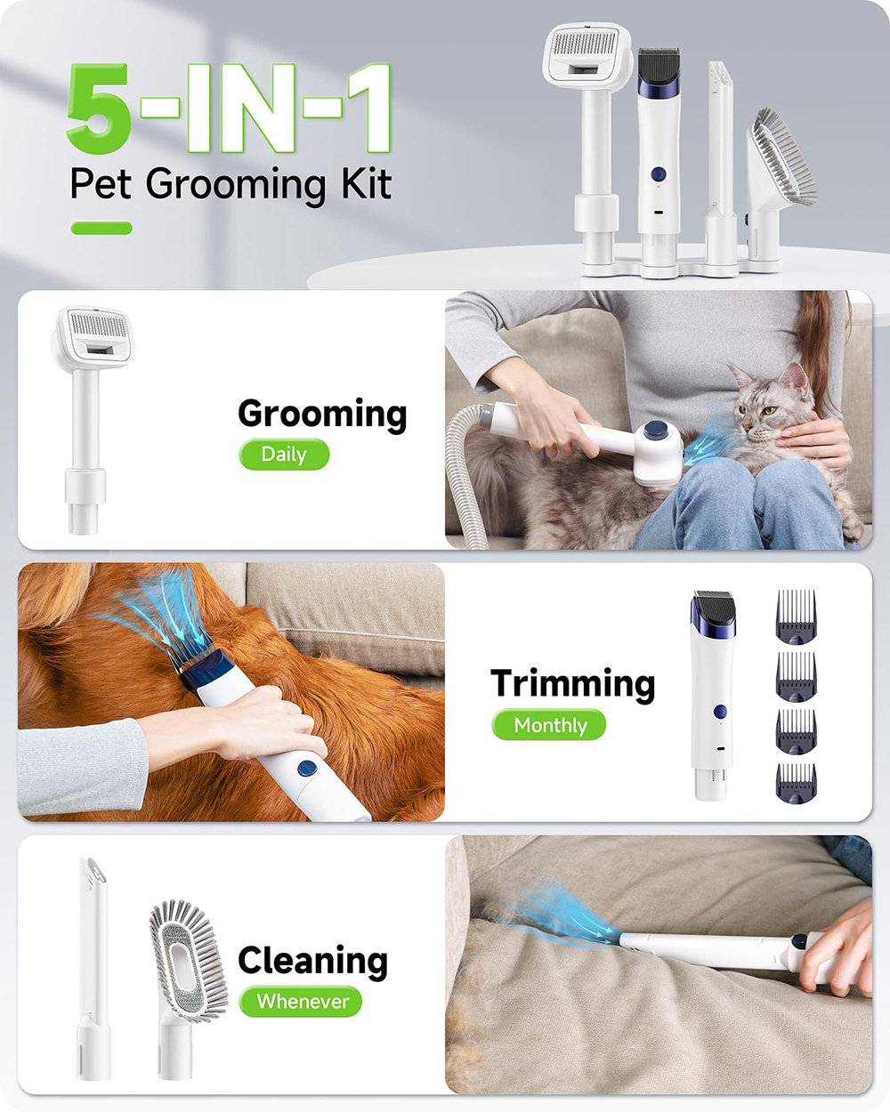 Pet Grooming Vacuum 5-In-1 Kit  OEM/ODM