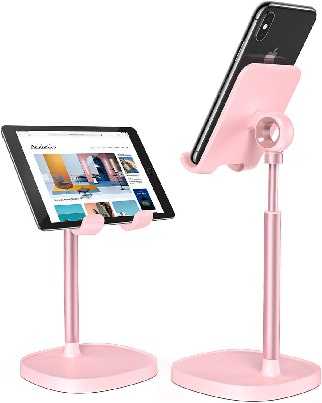 Cell Phone Stand Phone Holder for Desk Recording Office, Women Office Desk Accessories Gifts PC Gaming Essentials iPhone Stand Gadgets Fit OtterBox Case Switch iPad Air Tablet 4-10 in