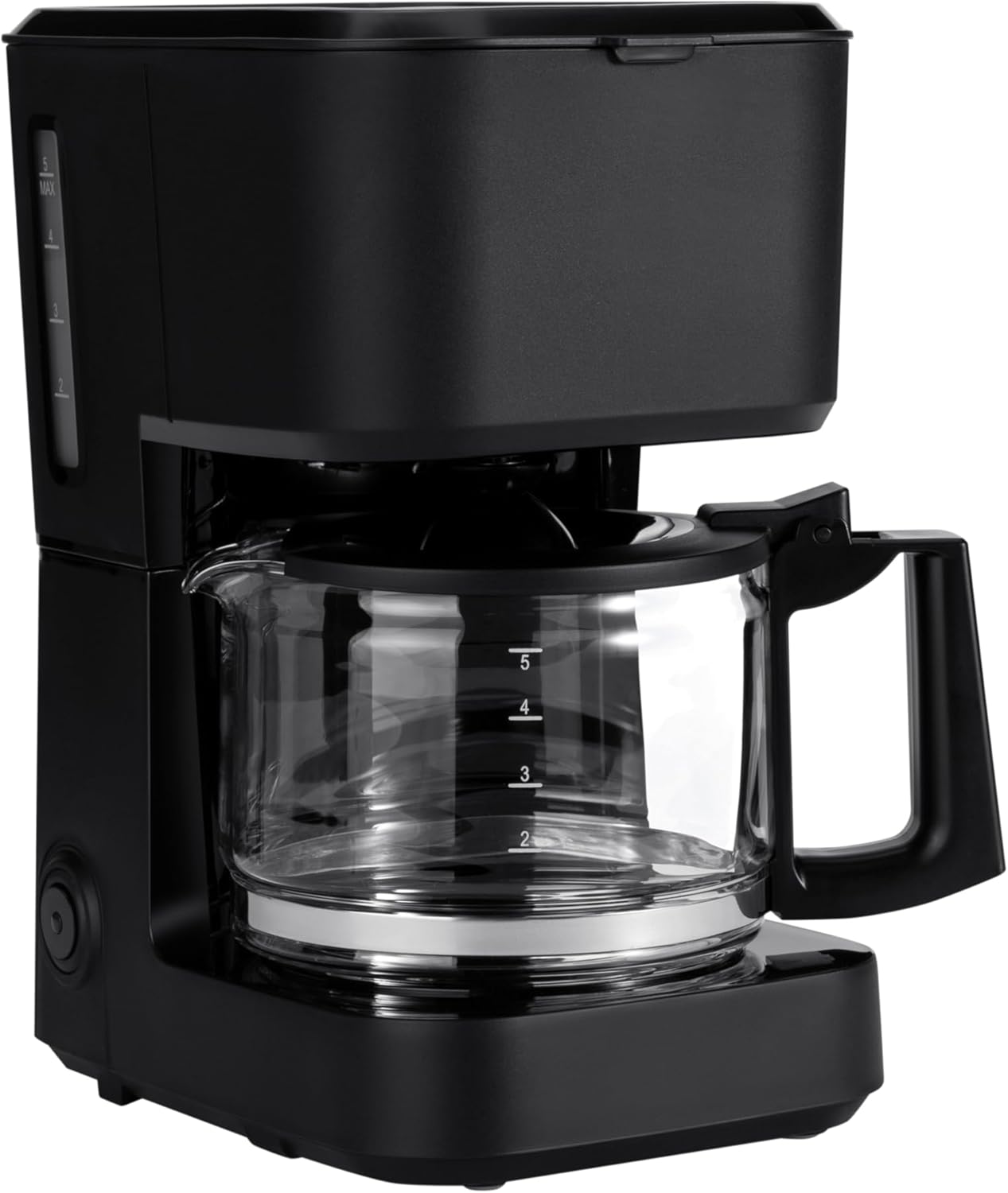 12 Cup Drip Coffee Maker, Coffee Machine with Glass Coffee Pot (1.9 Qt), Auto Shut-off, Auto Pause, Removable Filter Basket, Black & Silver