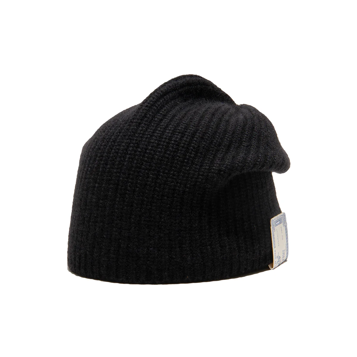 CASHMERE LOOSE KNIT CAP - Black