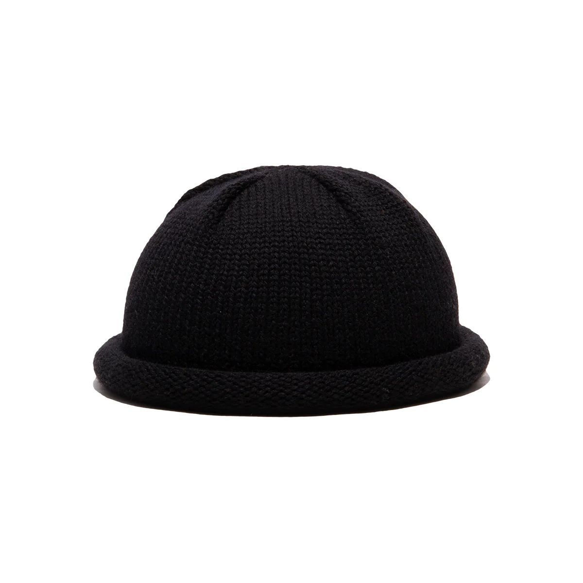 WOOL ROLL WATCH CAP - Black