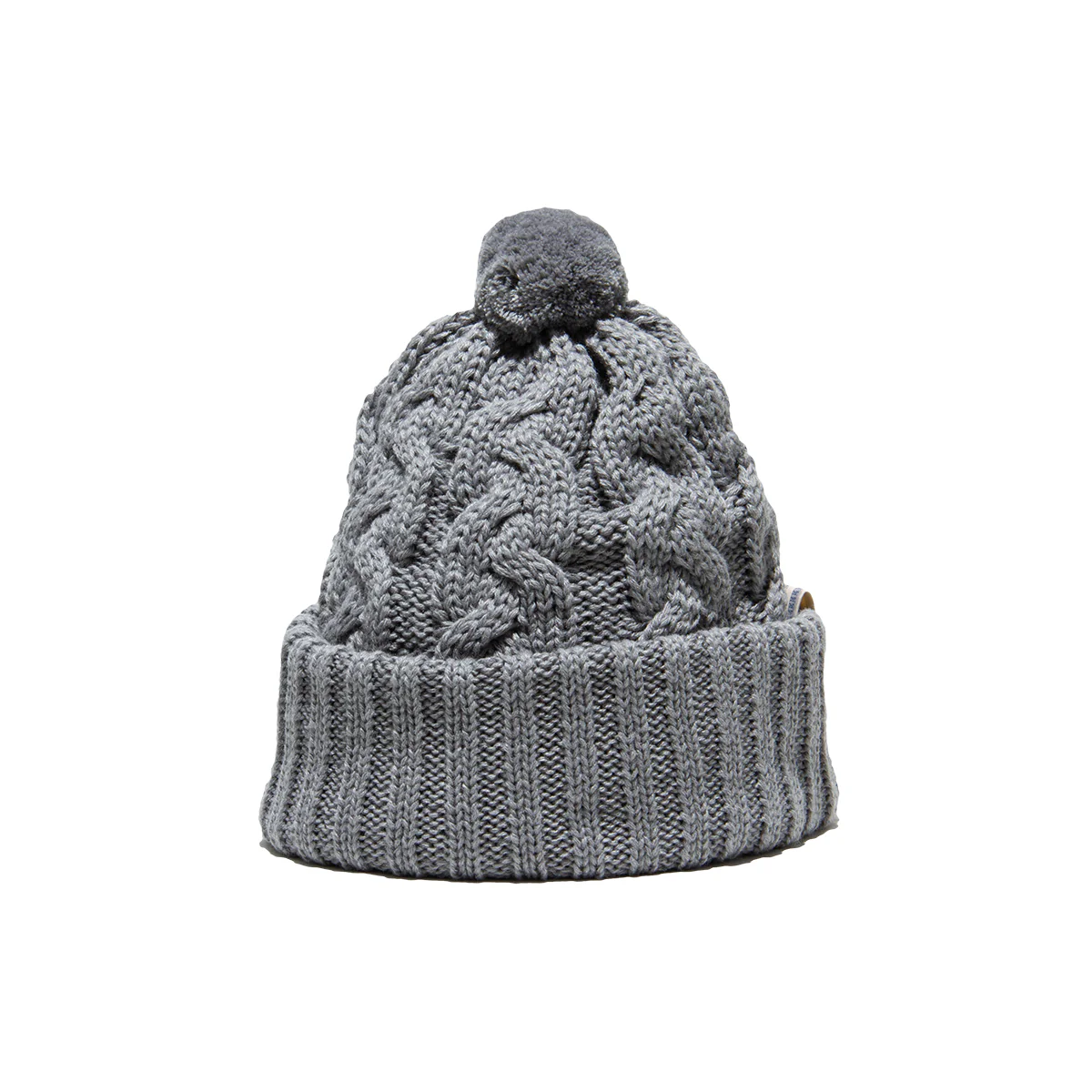 BIG CABLE KNIT CAP - Gray