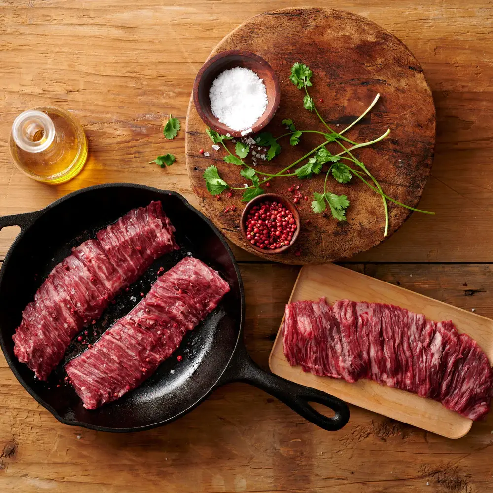 USDA CHOICE OR HIGHER HANGER STEAK