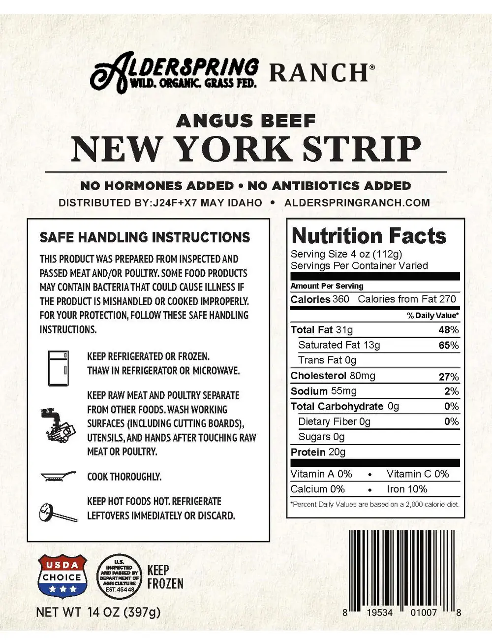 USDA CHOICE NEW YORK STRIP