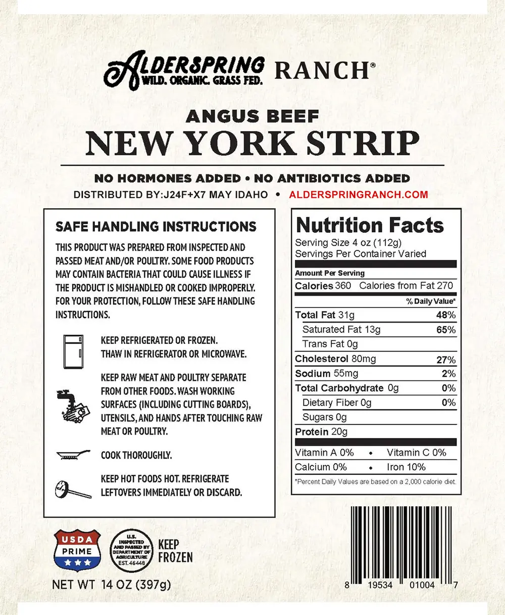 USDA PRIME NEW YORK STRIP