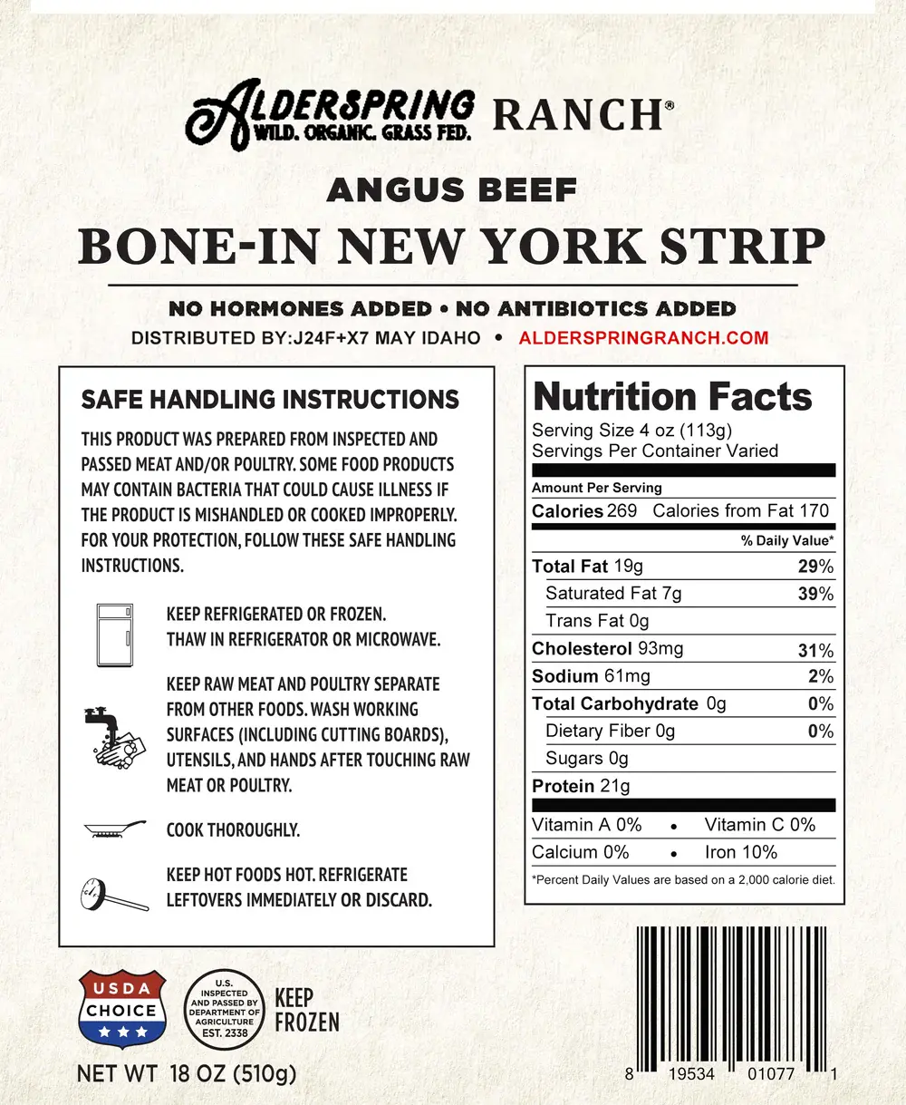 USDA CHOICE BONE-IN NEW YORK STRIP STEAK