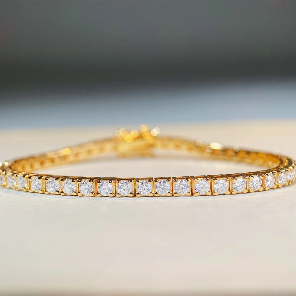 Tennis Chain S925 Sterling Silver Bracelet Men's and Women's 2.5MM