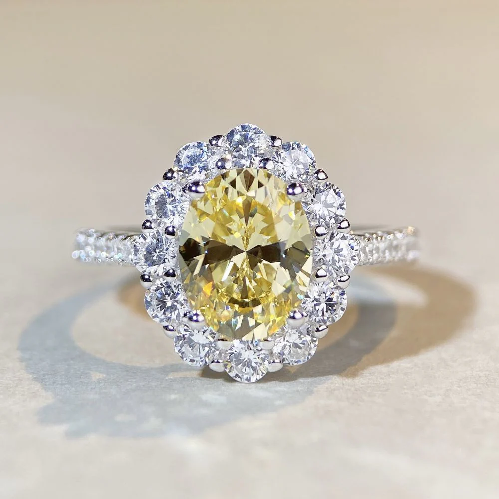 S925 Sterling Silver Sapphire Ring Female Pigeon Egg Dan