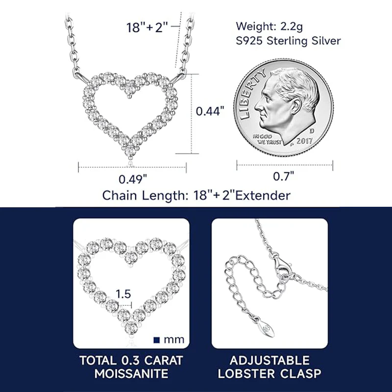 Moissnite Necklace for Women