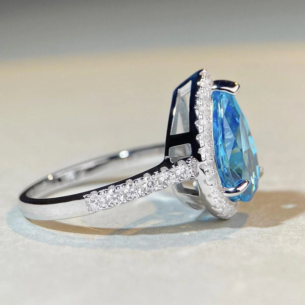 S925 Sterling Silver Teardrop Ring
