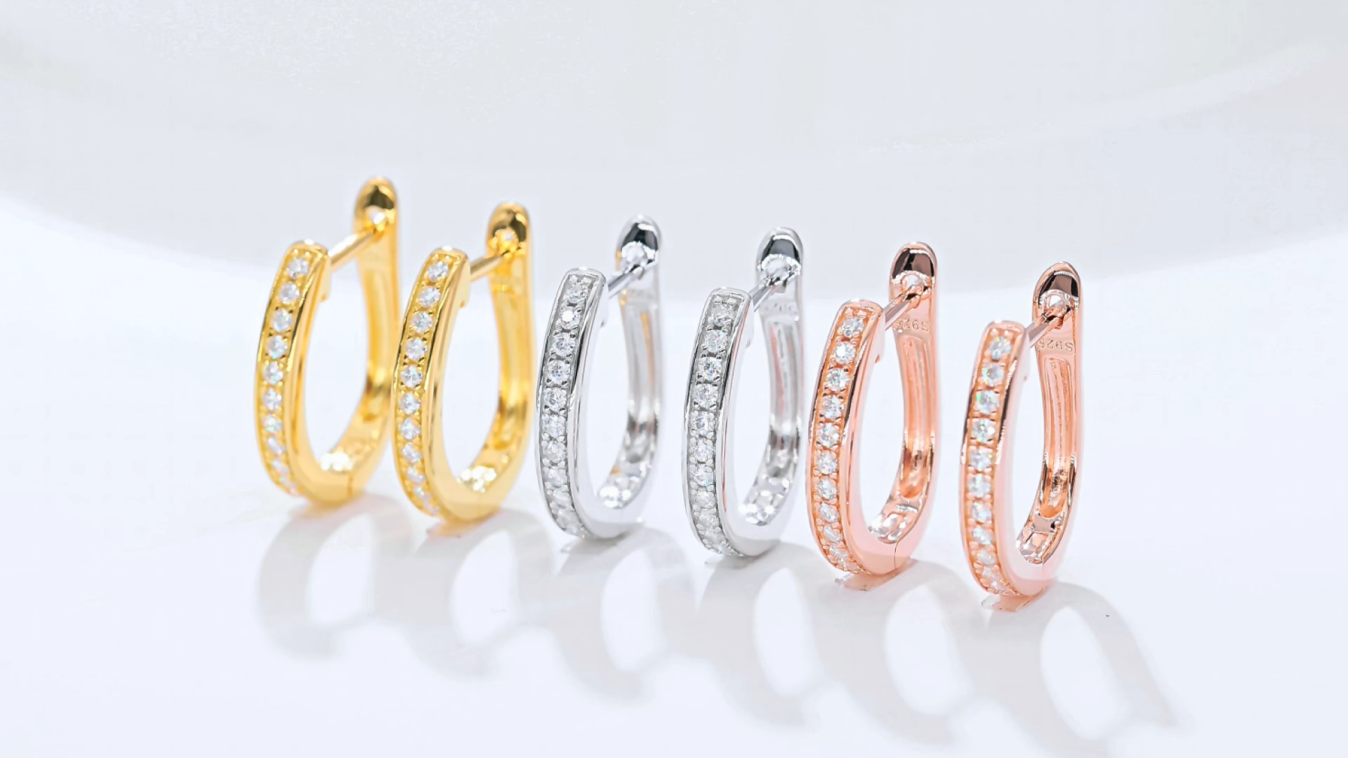 Single Row to Half Earrings S925 Silver Moissan Diamond Criolite D grade 0.2CT    K005A