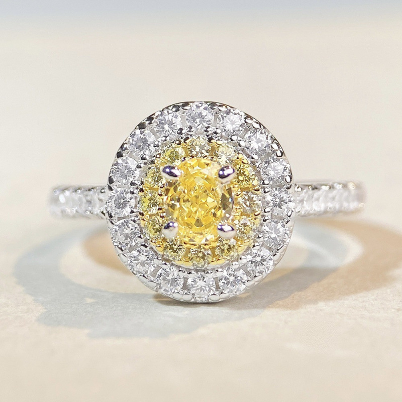 S925 Sterling Silver Pink Diamond Ring for Women Cute Ins Style Simple Pink Heart Ice Flower Cut