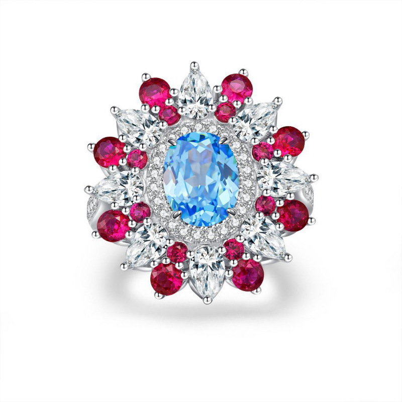 Creative Zircon Ring S925 Sterling Silver Luxury Inlaid Ring Jewelry New Arrival Personality Wholesale