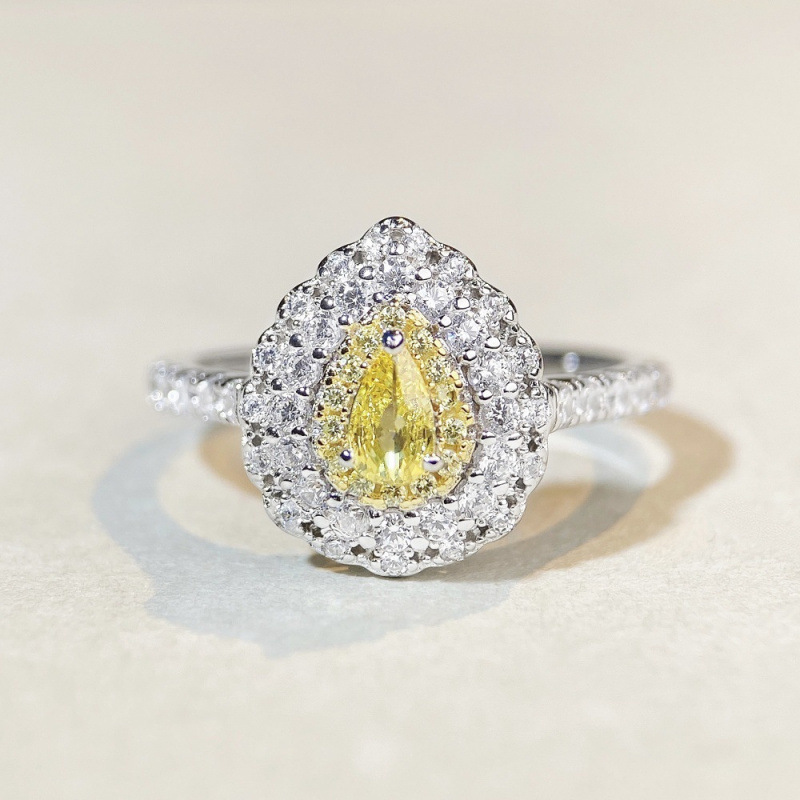 S925 Sterling Silver Pink Diamond Ring for Women Cute Ins Style Simple Pink Heart Ice Flower Cut