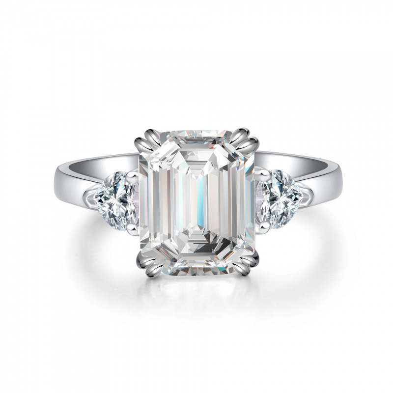 S925 Sterling Silver Pink Diamond Ring