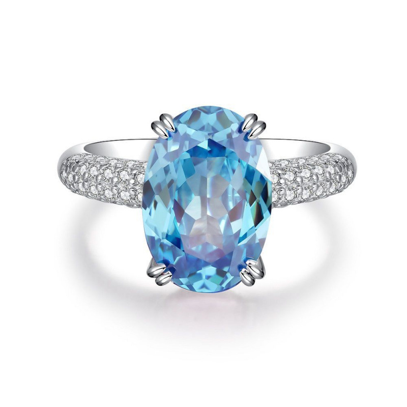 S925 Sterling Silver Pink Diamond Ring for Women Candy Color Sweet Fresh High Carbon Diamond Ring