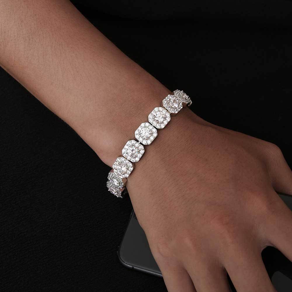 Hip Hop Bracelet Ice Sugar Chain Zircon Bracelet Trendy Personality Fashion Jewelry Men's Bracelet