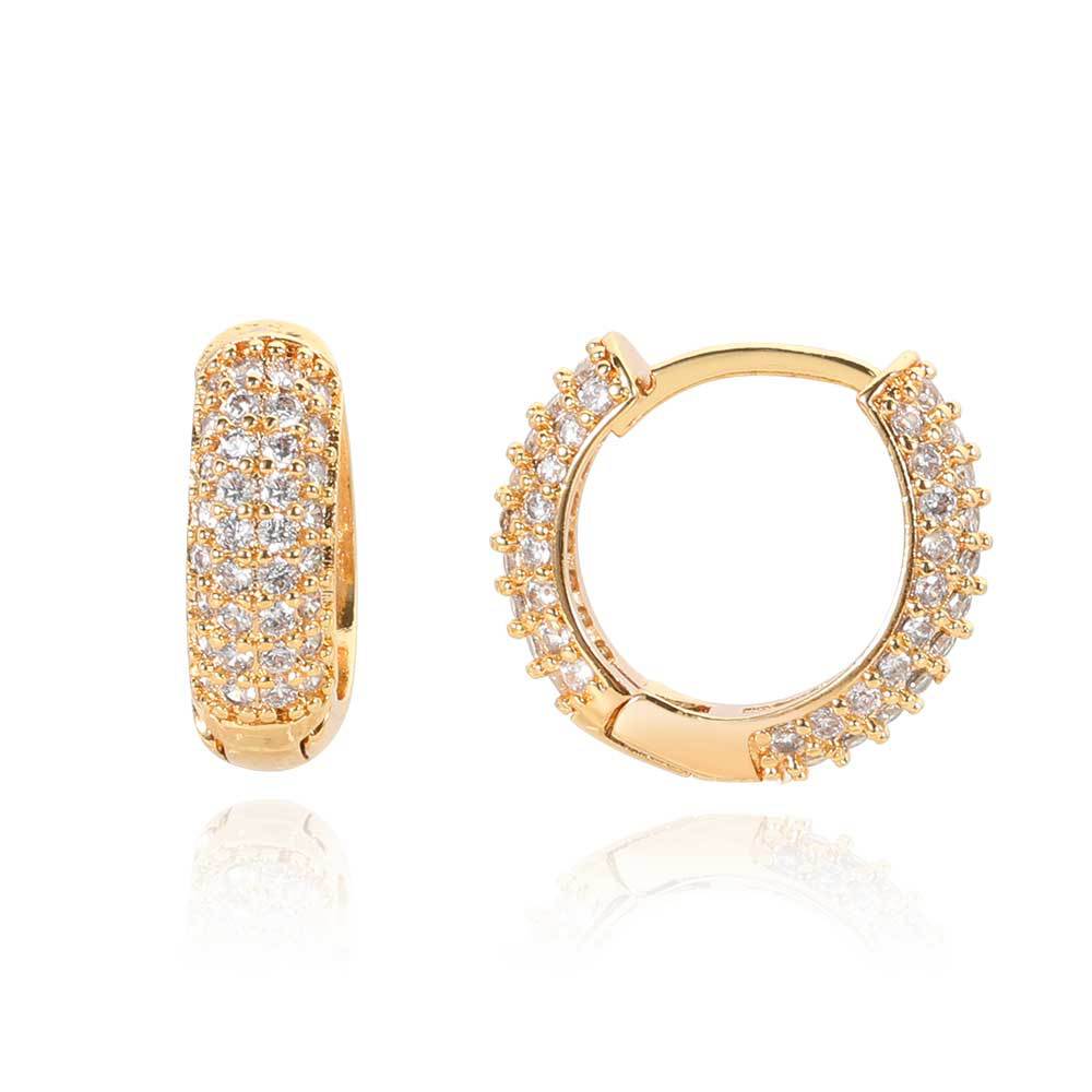 Hip Hop Bubble Zircon Round Earrings Men's Studs High-end Feel 925 Silver Needle Ear Jewelry