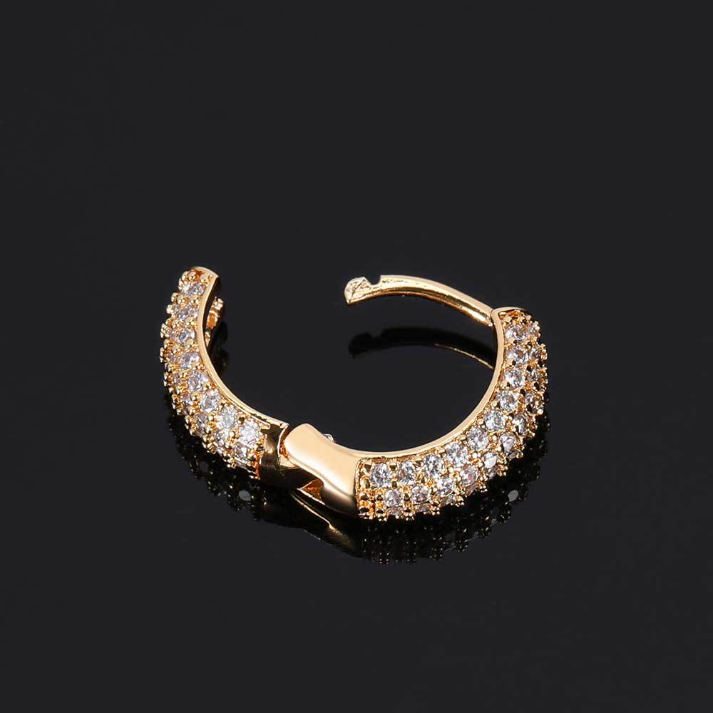 Hip Hop Bubble Zircon Round Earrings Men's Studs High-end Feel 925 Silver Needle Ear Jewelry
