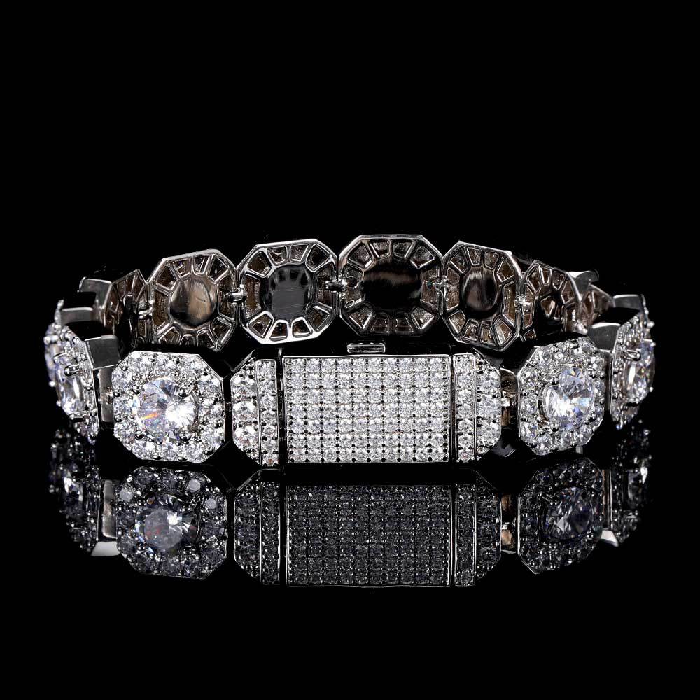 Hip Hop Bracelet Ice Sugar Chain Zircon Bracelet Trendy Personality Fashion Jewelry Men's Bracelet