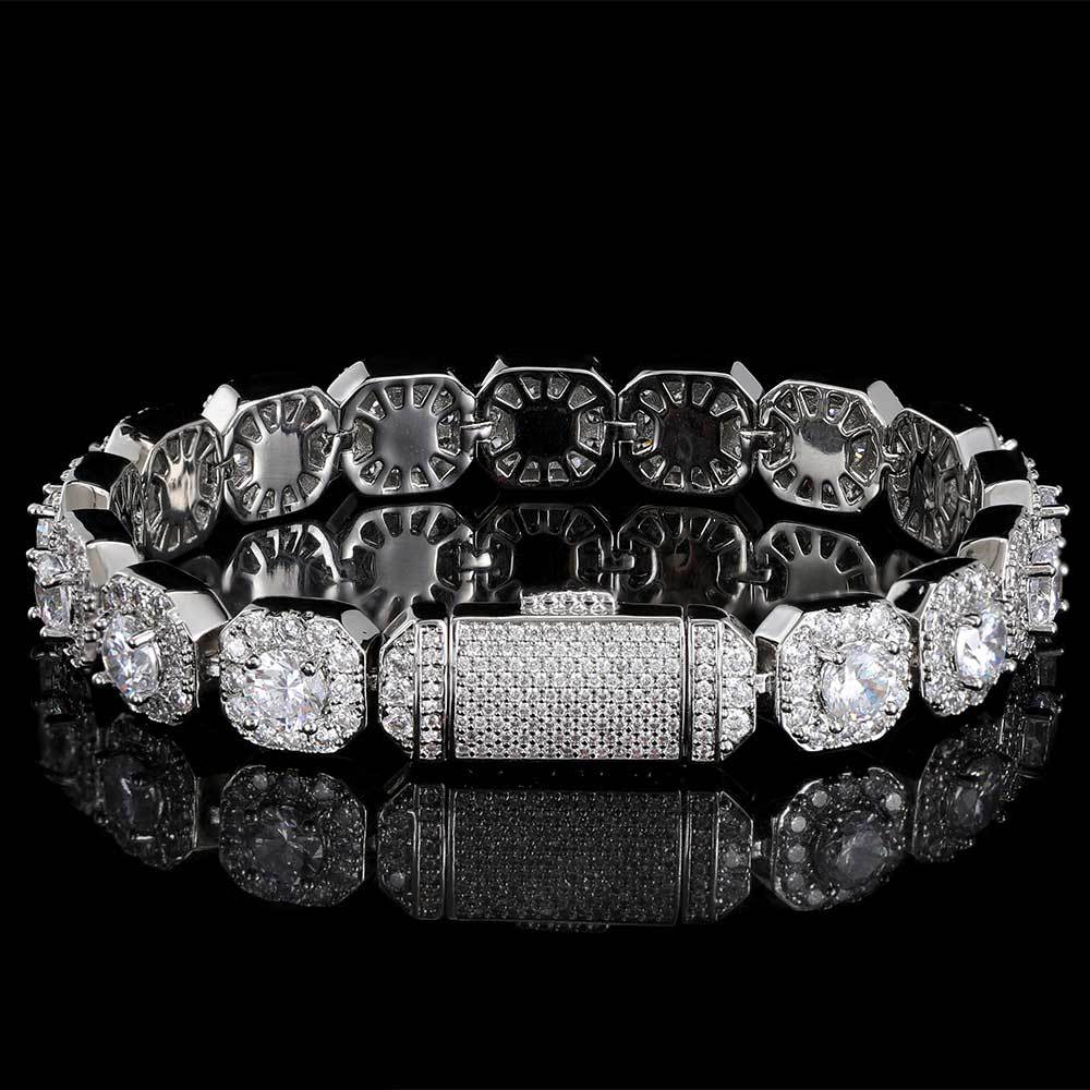 Hip Hop Bracelet Ice Sugar Chain Zircon Bracelet Trendy Personality Fashion Jewelry Men's Bracelet