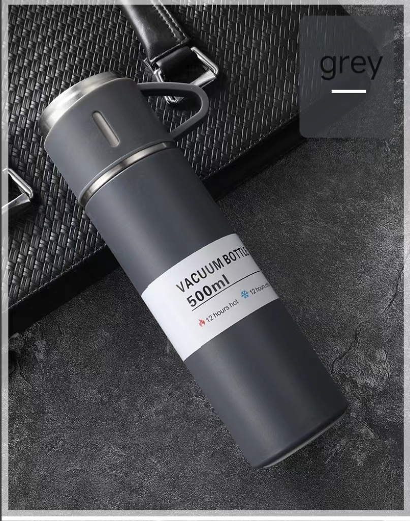 Grey minimalist fashion business insulated cup with long-lasting insulation, food grade high-end material insulated cup