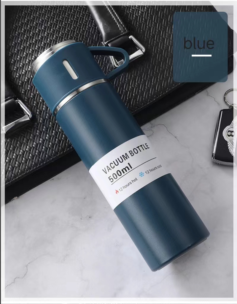 Blue minimalist fashion business insulated cup with long-lasting insulation, food grade high-end material insulated cup