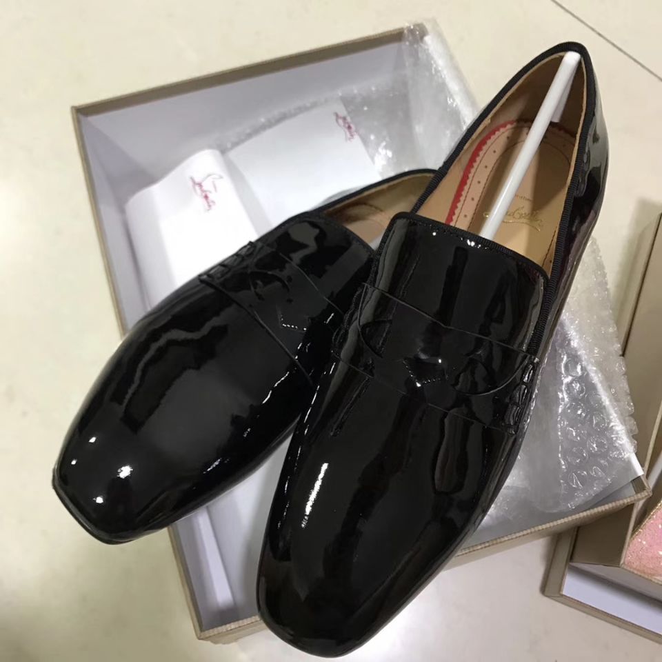 louboutins men Christian Louboutin Patent Loafer Men Shoes