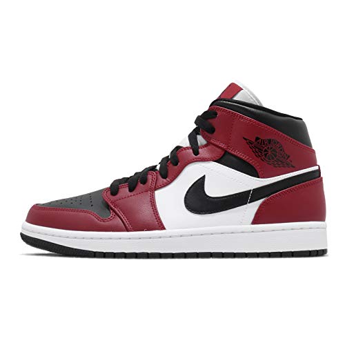 Nike Mens Air Jordan 1 Mid Chicago Black Toe Basketball Sneakers