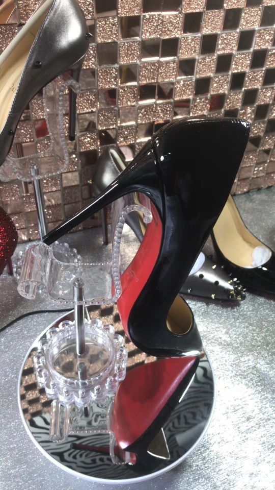 Christian Louboutin Women Heel Shoes Black Patent Leath Style