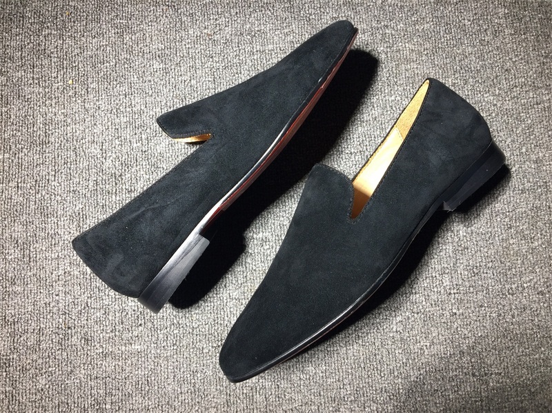 mens loboutin sneakers Christian Louboutin Loafer Black Suede Men Shoes
