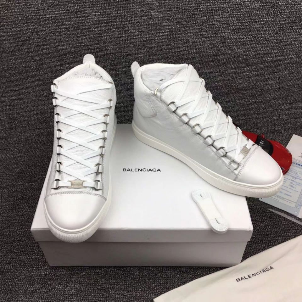 Balenciaga Men's Arena Leather Sneakers