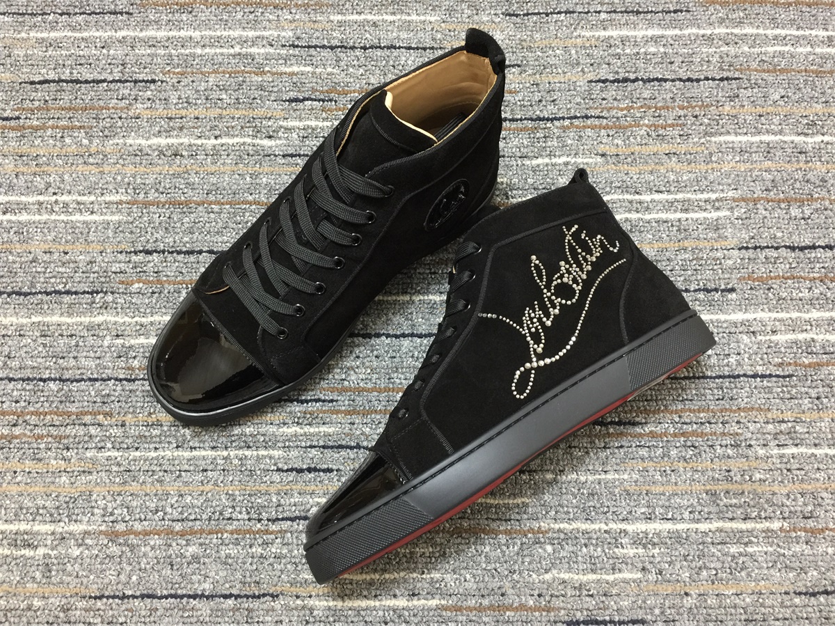 christian louboutin Navy Louis Strass Flat shoes