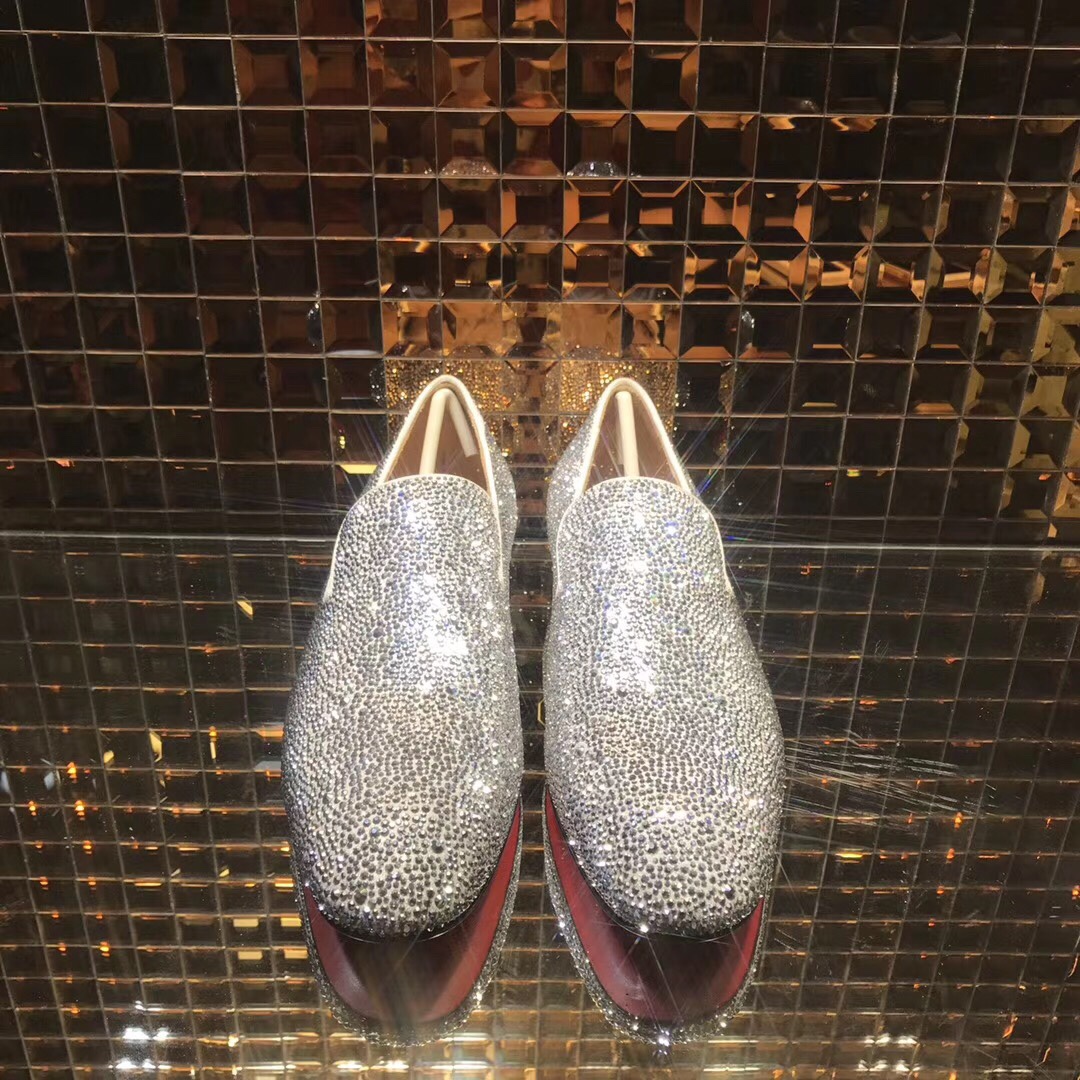 louboutins men Christian Louboutin Loafer strass Men Shoes