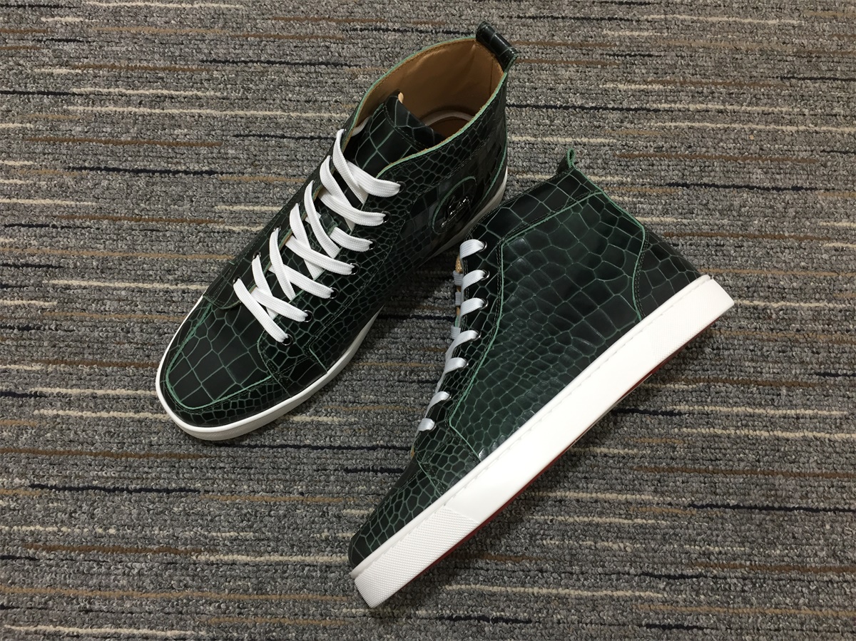 Christian Louboutin Grey Suede High Top Flats Men Sneakers