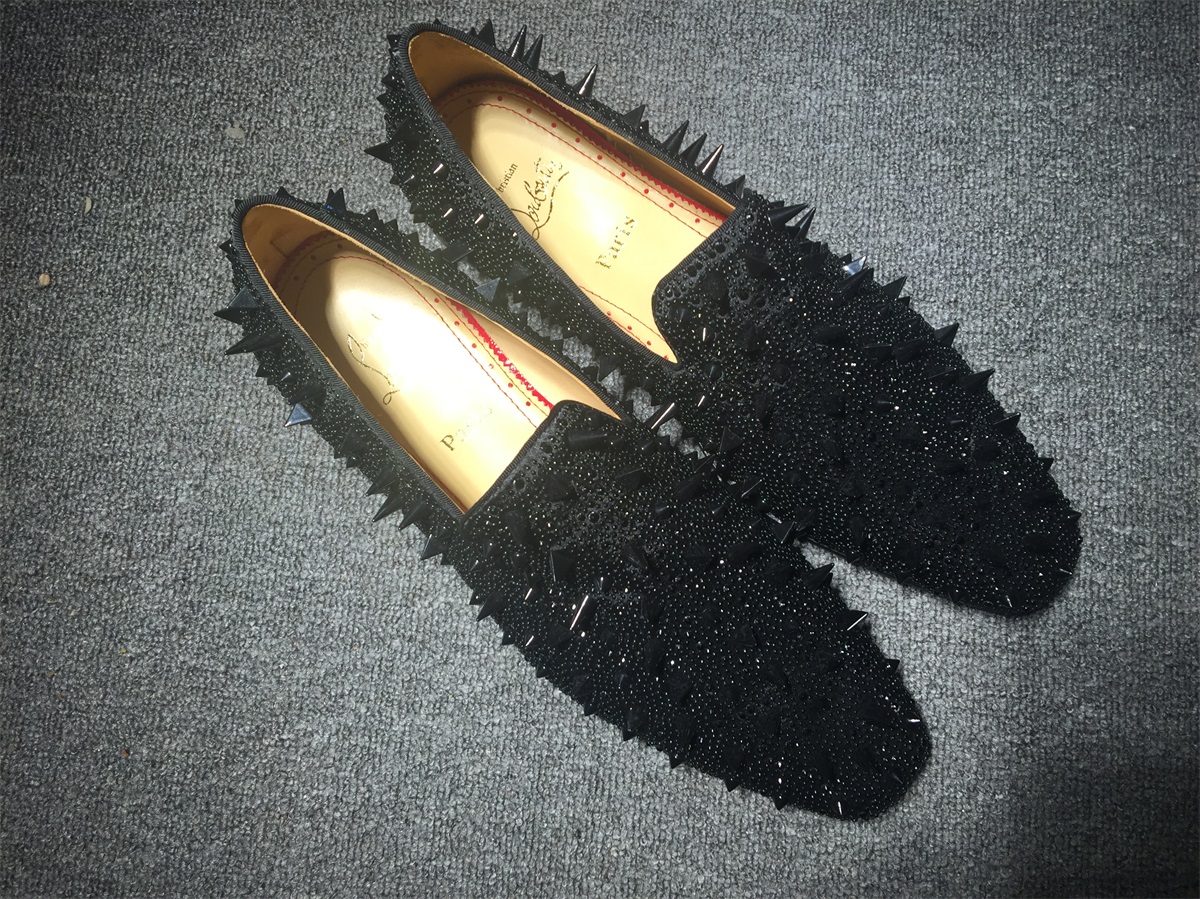 loafers for men Christian Louboutin Loafer Gold Spikes Men Shoes