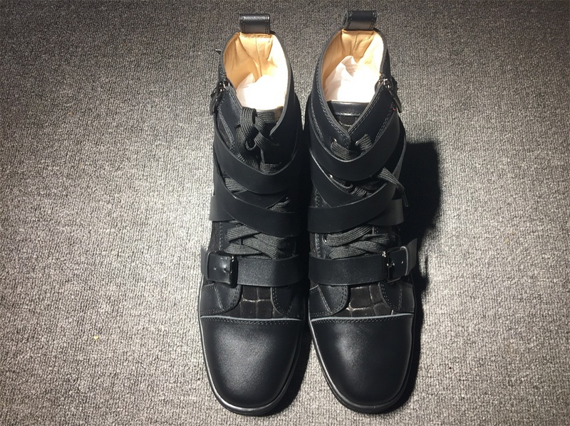 red bottoms mens Christian Louboutin Leather High Top Sneakers