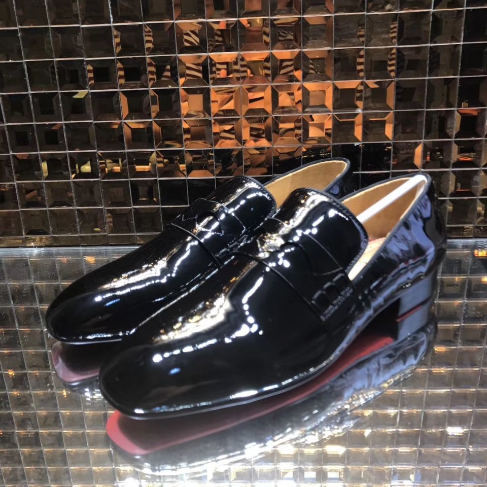 louboutins men Christian Louboutin Patent Loafer Men Shoes