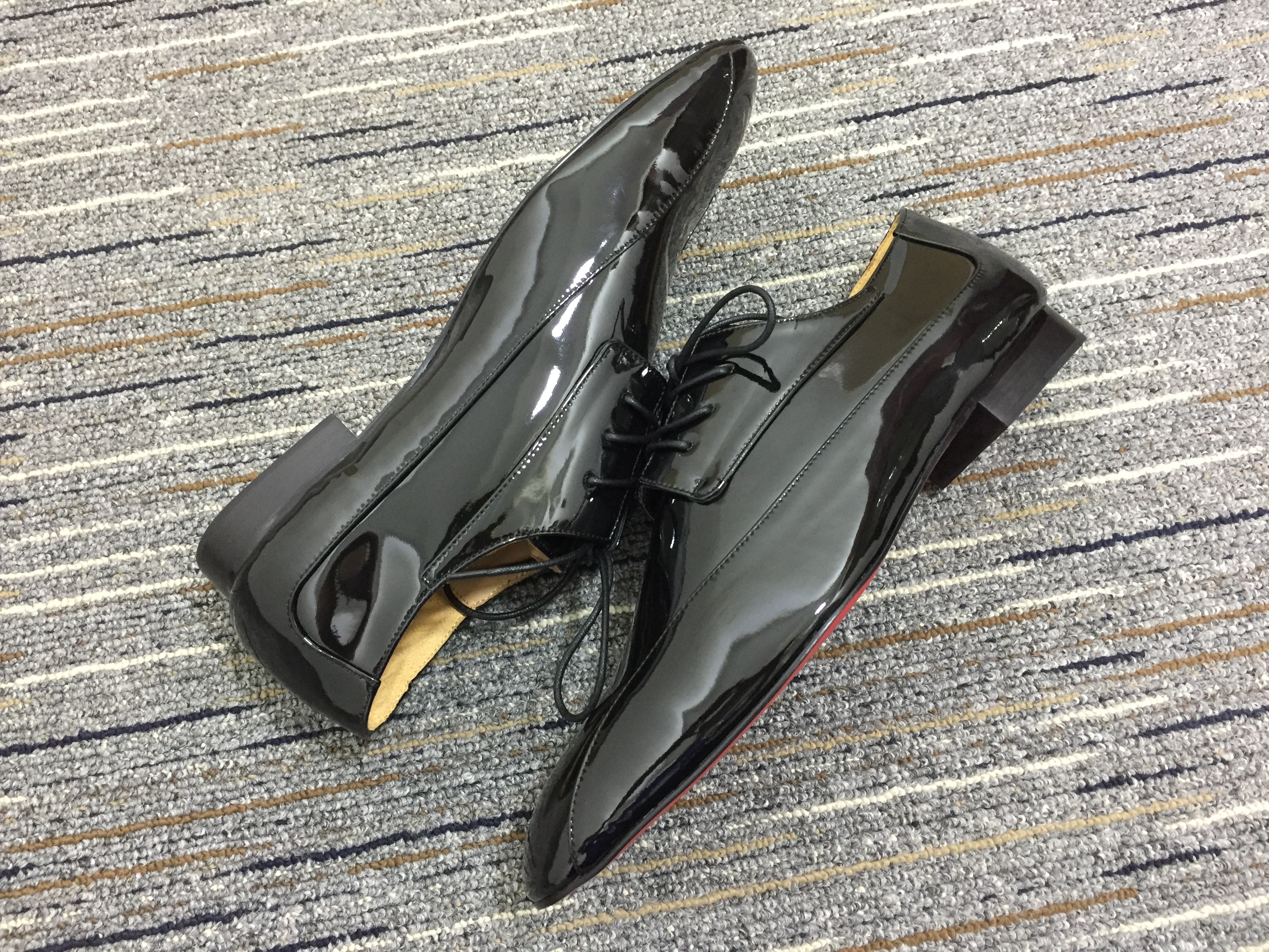 Christian Louboutin Black Patent Leather Loafer Men Shoes