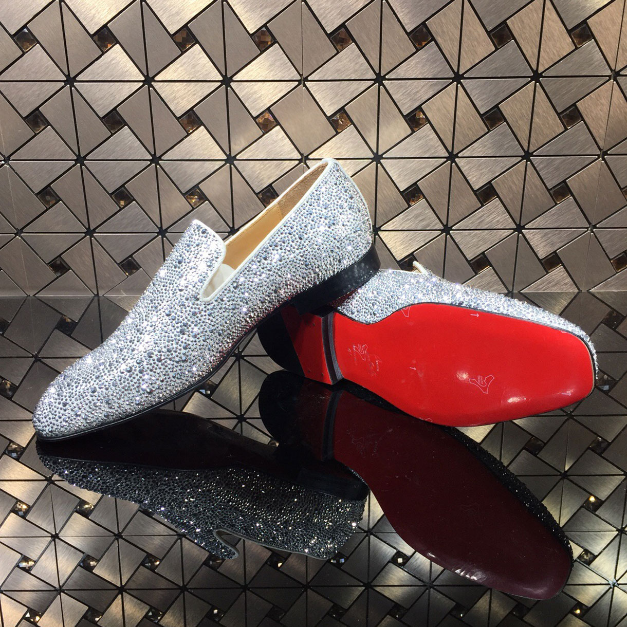 louboutins men Christian Louboutin Loafer strass Men Shoes