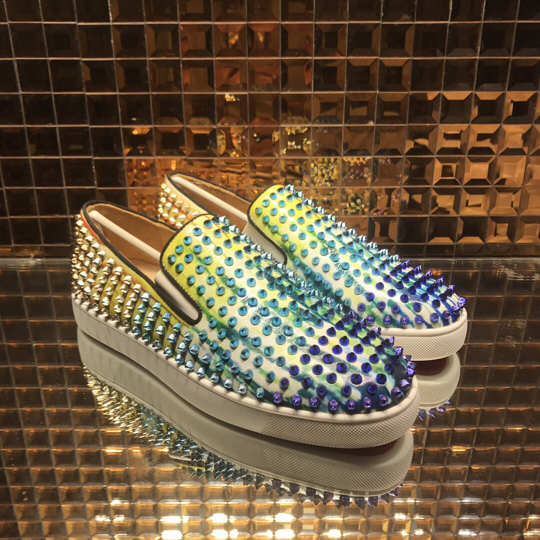 Louboutin For Man Sneakers Christian Louboutin Flat Spike Boat Shoes