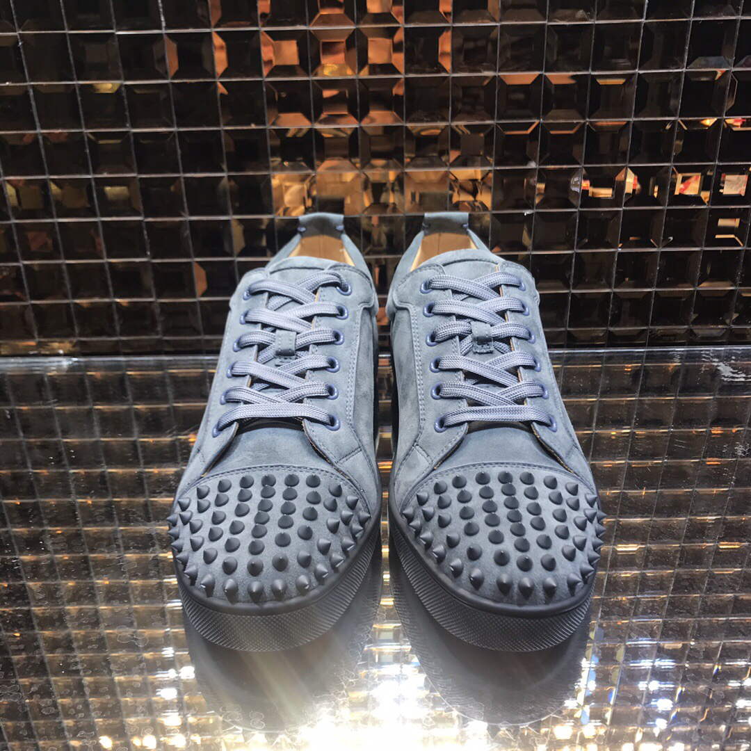 Christian Louboutin Grey Suede Low Top Junior Men Shoes