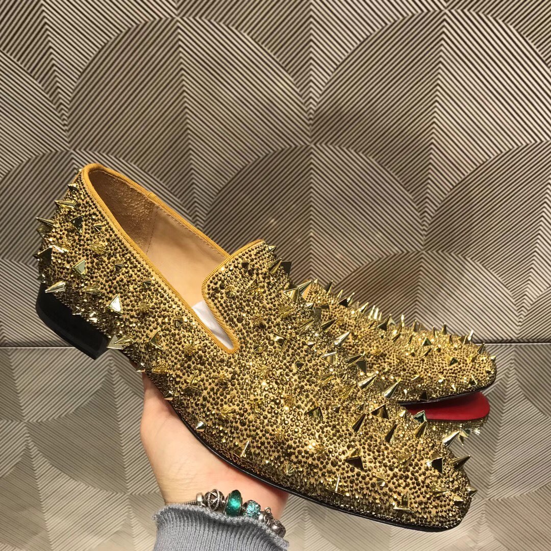 loafers for men Christian Louboutin Loafer White Spikes Men Shoes