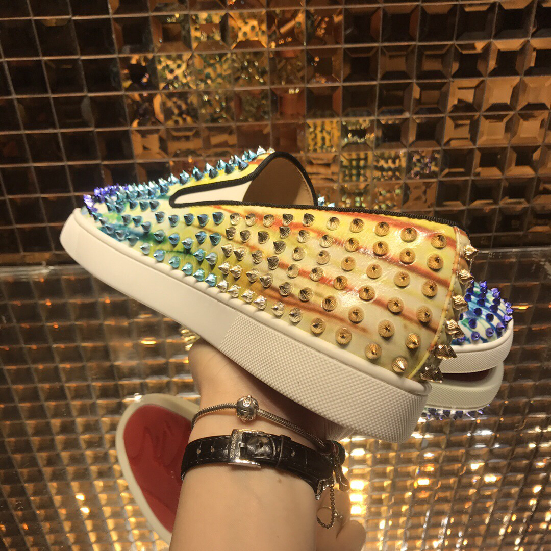 Louboutin For Man Sneakers Christian Louboutin Flat Spike Boat Shoes