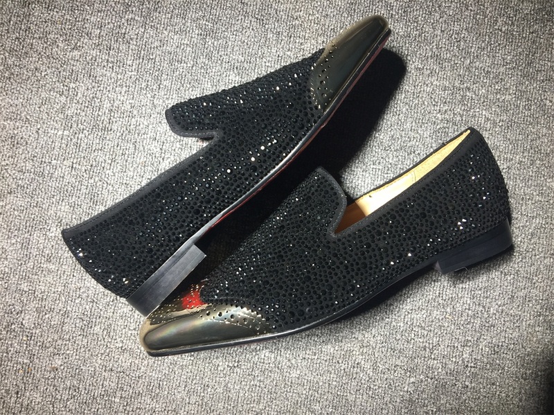 red bottoms for man Christian Louboutin Loafer Black Men Shoes