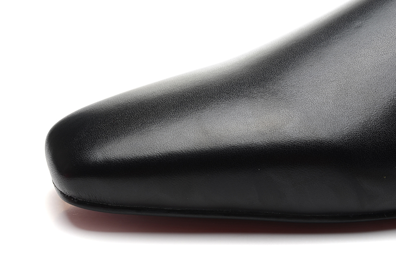 Christian Louboutin Black Leather Loafer Men Shoes