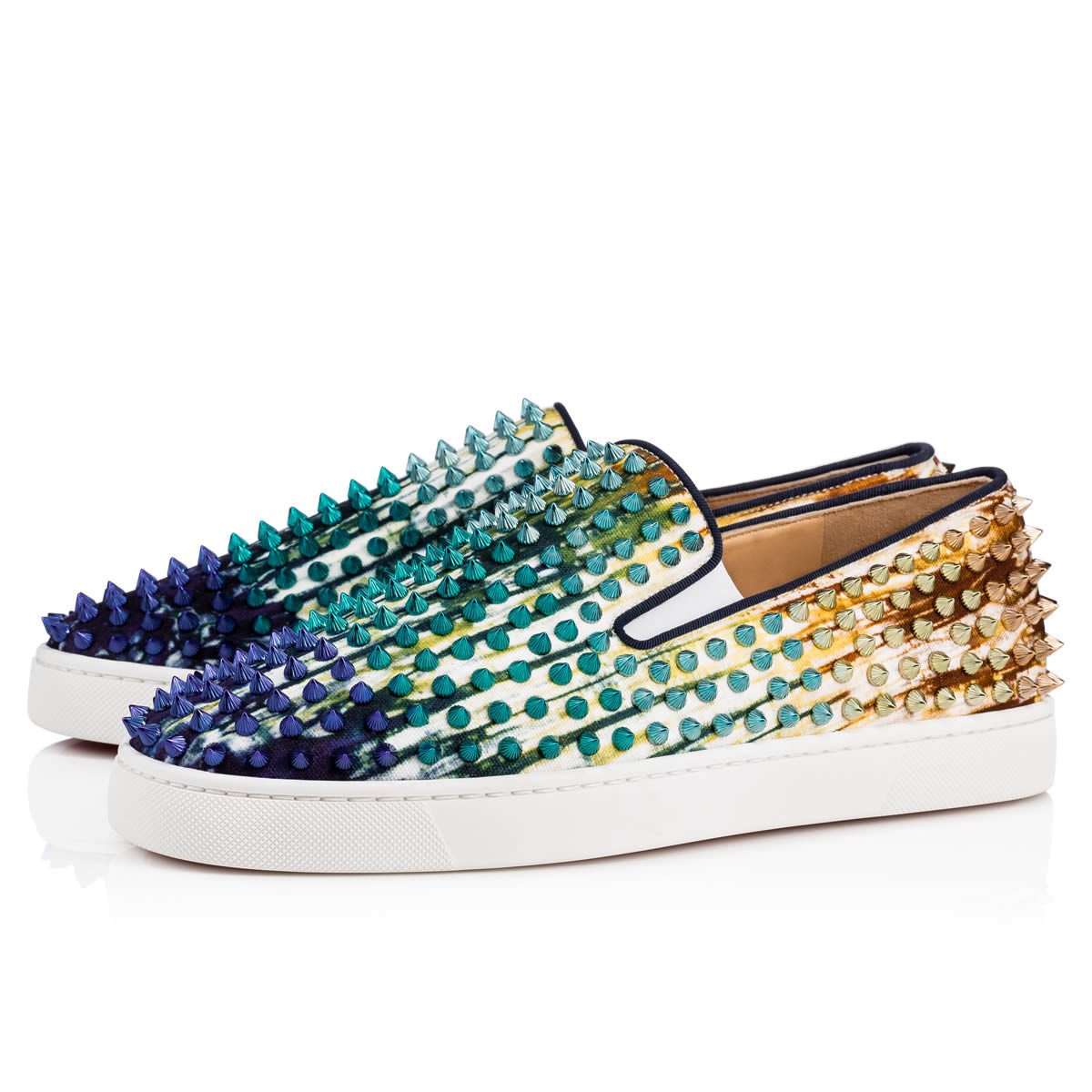 Louboutin For Man Sneakers Christian Louboutin Flat Spike Boat Shoes
