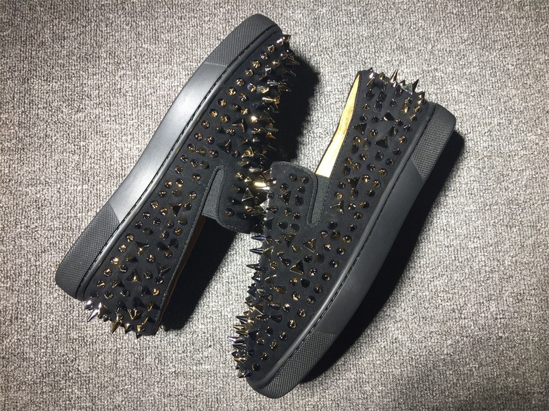 Men Red Bottom Sneakers Christian Louboutin Flat Boat Black Shoes With Spikes