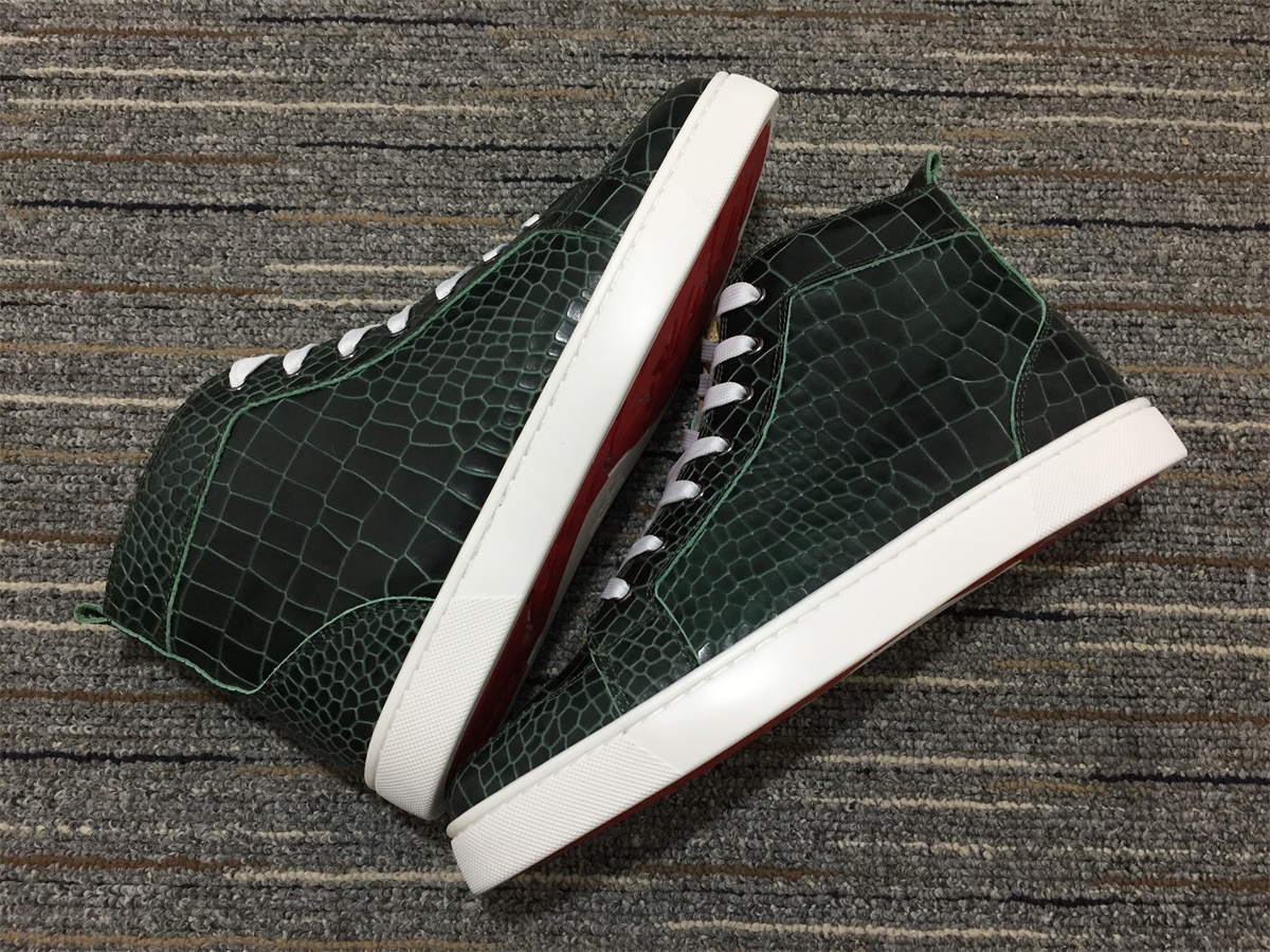 Christian Louboutin Grey Suede High Top Flats Men Sneakers