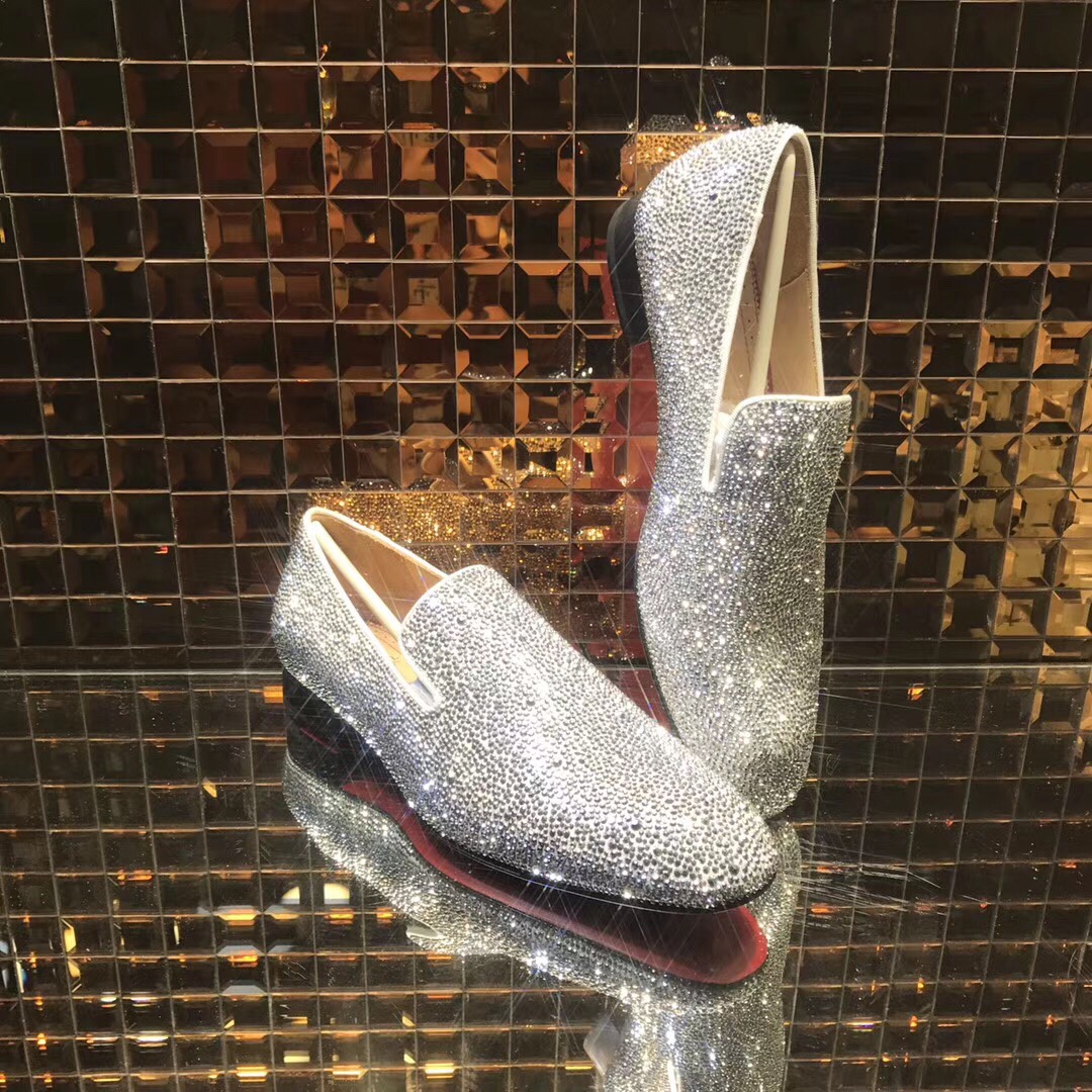louboutins men Christian Louboutin Loafer strass Men Shoes